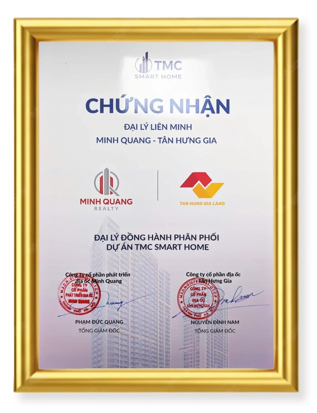 Đại lý đồng hành phân phối dự án TMC Smart Home