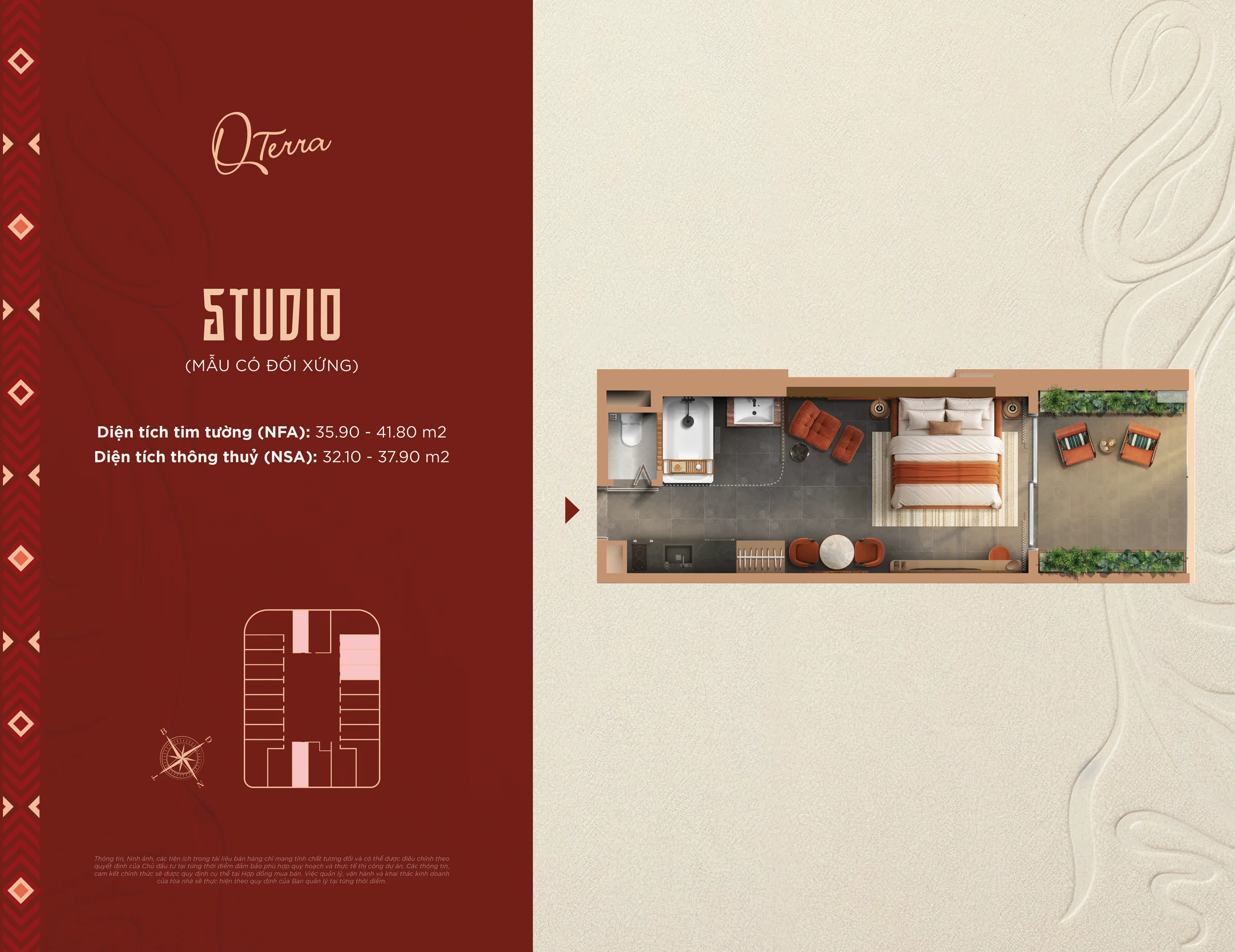 Layout Căn Studio 35.9 m2