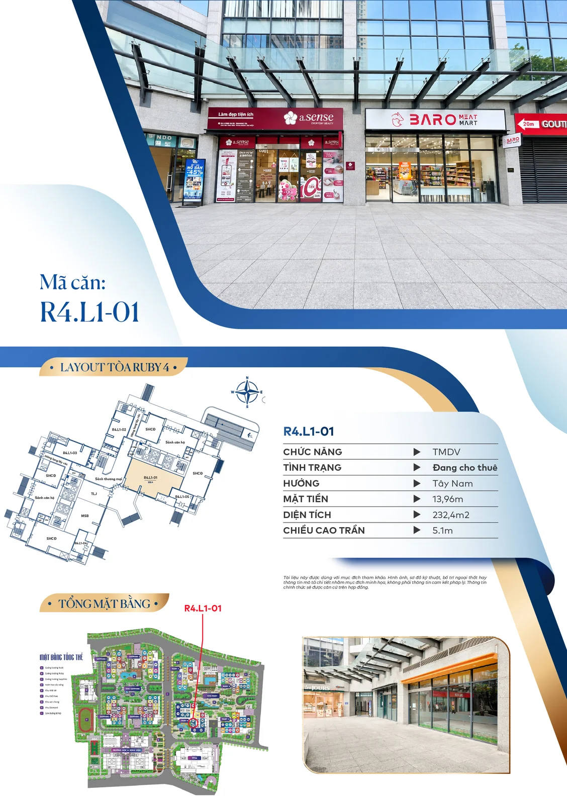 Sàn Thương Mại Tầng 1 Tòa R4