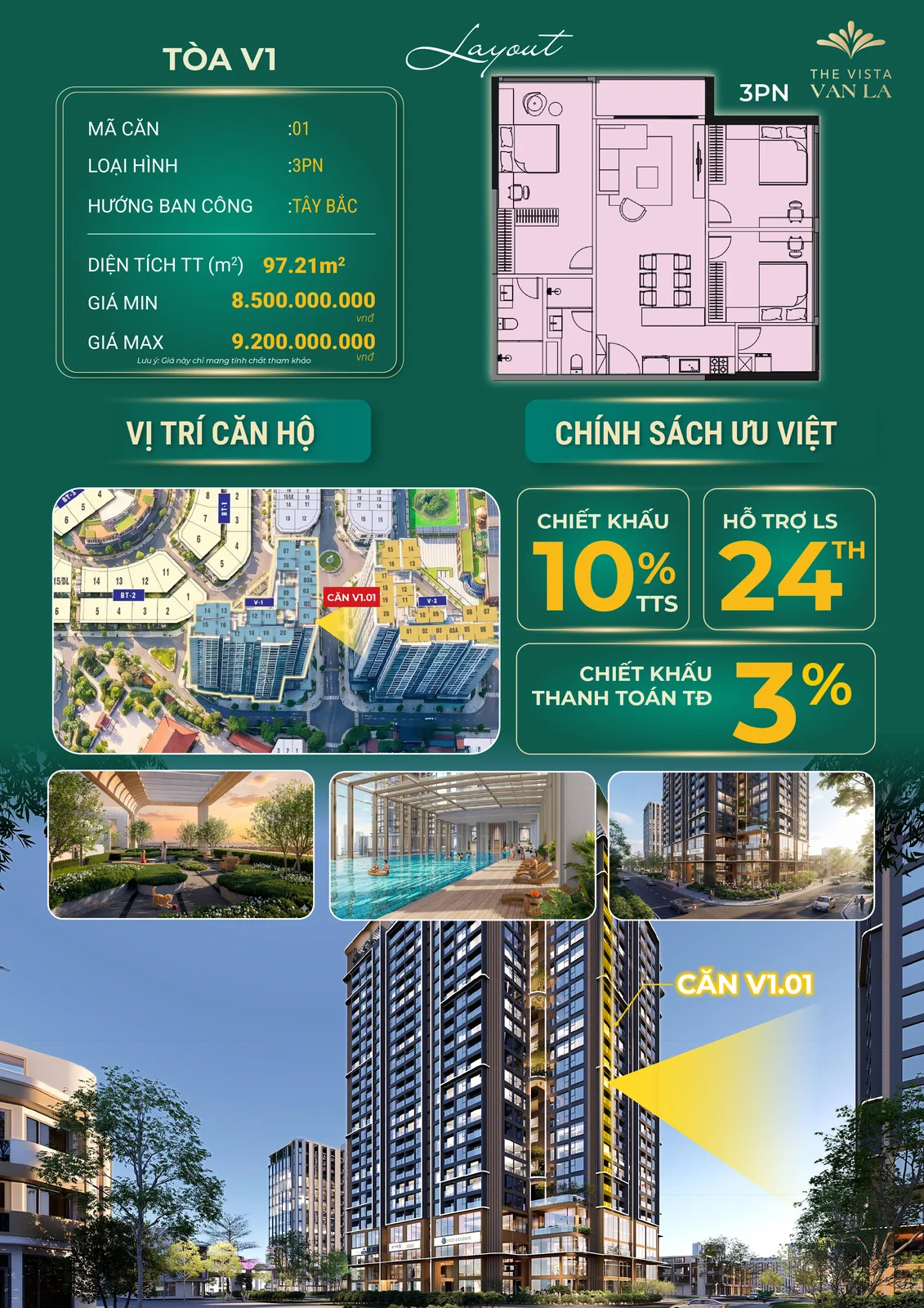 Layout Căn Hộ V1.01 The Vista Vạn La