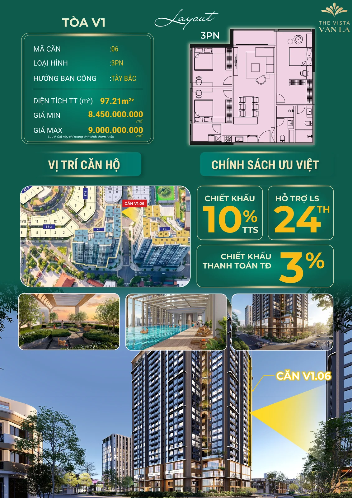 Layout Căn Hộ V1.06 The Vista Vạn La